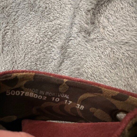 Fly London Yebi Suede Ruched Ankle Boots Booties Women's 38 US 7.5 8 Burgundy - Picture 6 of 6